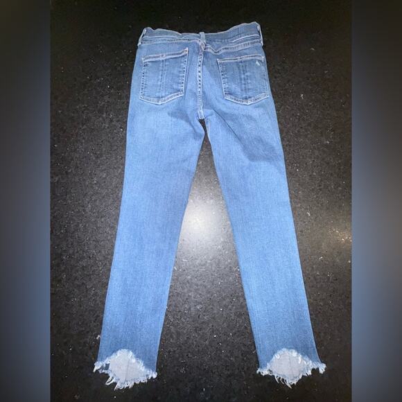 UEC RAG & BONE HIGH RISE ANKLE SKINNY RAW HEM FRONT PINTUCK SZ 26 - Picture 4 of 13